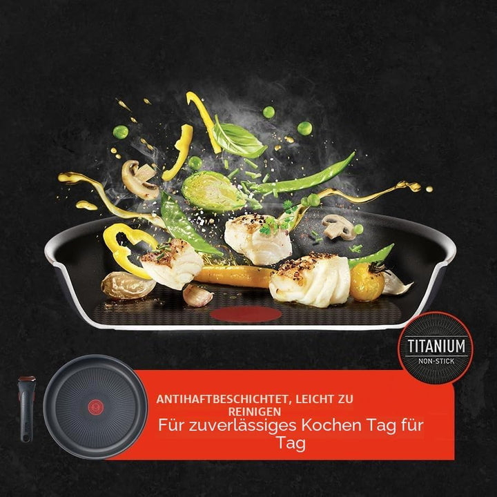 Tefal Ingenio Easy ON Try-Me Pfannenset, 7-teilig, stapelbar, abnehmbarer Griff, platzsparend, antih