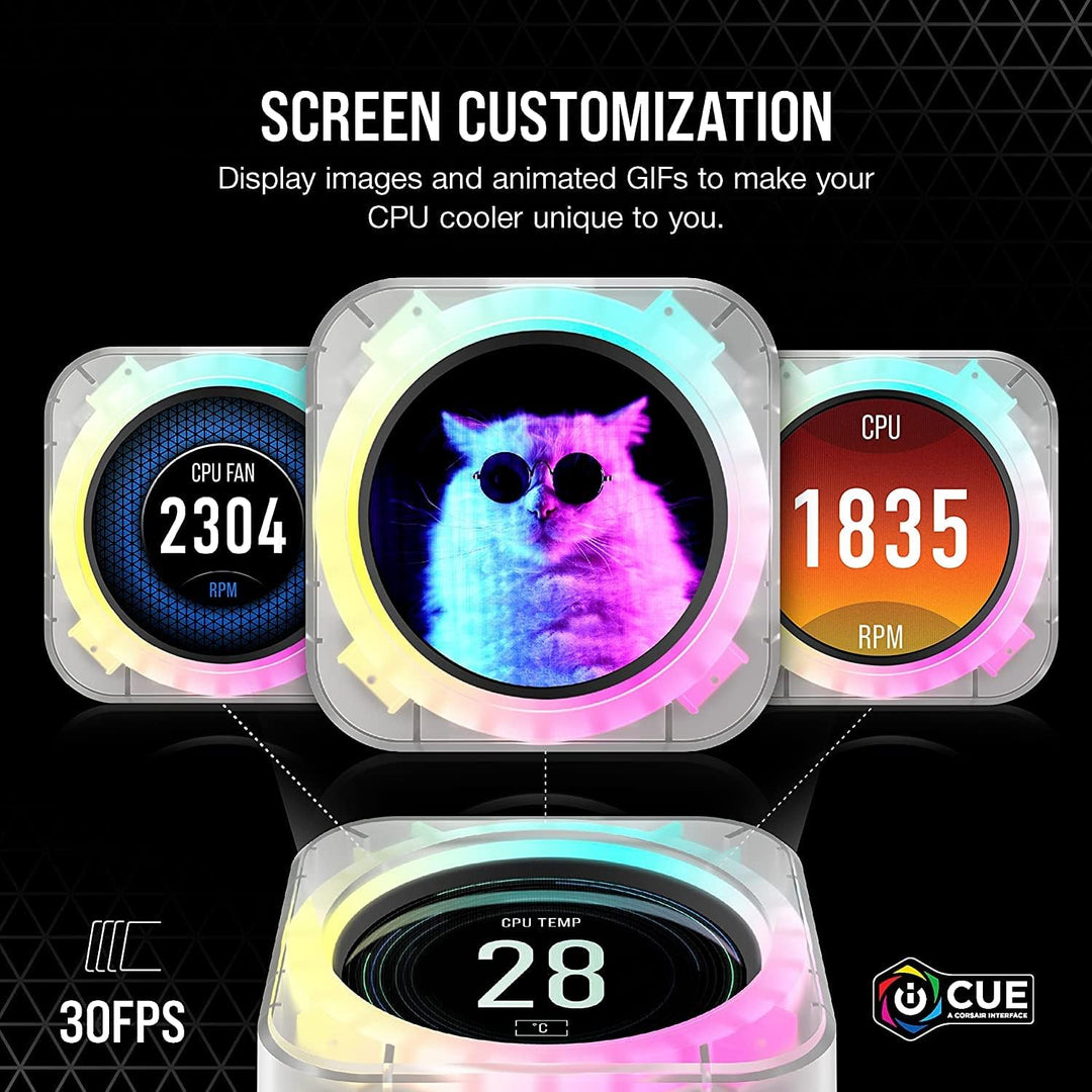 Corsair iCUE Elite CPU-Kühler LCD-Display Upgrade-Kit - IPS-LCD-Bildschirm mit anpassbarer Anzeige,