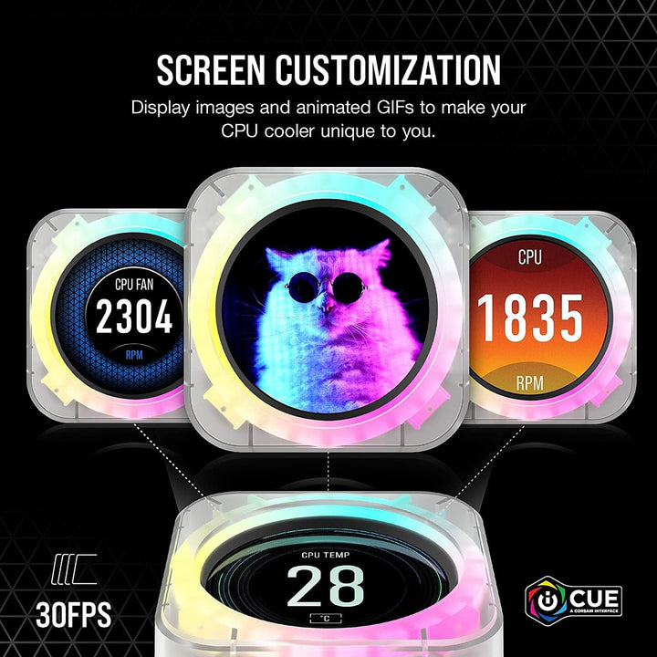 Corsair iCUE Elite CPU-Kühler LCD-Display Upgrade-Kit - IPS-LCD-Bildschirm mit anpassbarer Anzeige,