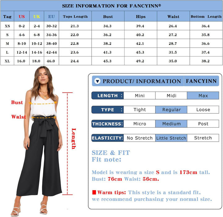 FANCYINN Frauen 2 Stück Casual Trainingsanzug Sommer Ärmelloses Tank Top Hose mit hoher Taille und T