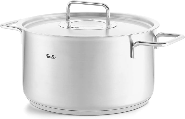 Fissler Pure Collection / Edelstahl-Kochtopf (Ø 24 cm, 5,7L) Töpfe inkl. Metall-Deckel, Innen-Skalie