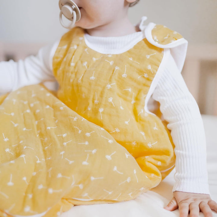 Ehrenkind® Baby Sommerschlafsack Rund | Musselin | Sommer Schlafsack Gr. 74/80 Jade Tropfen | Schlaf