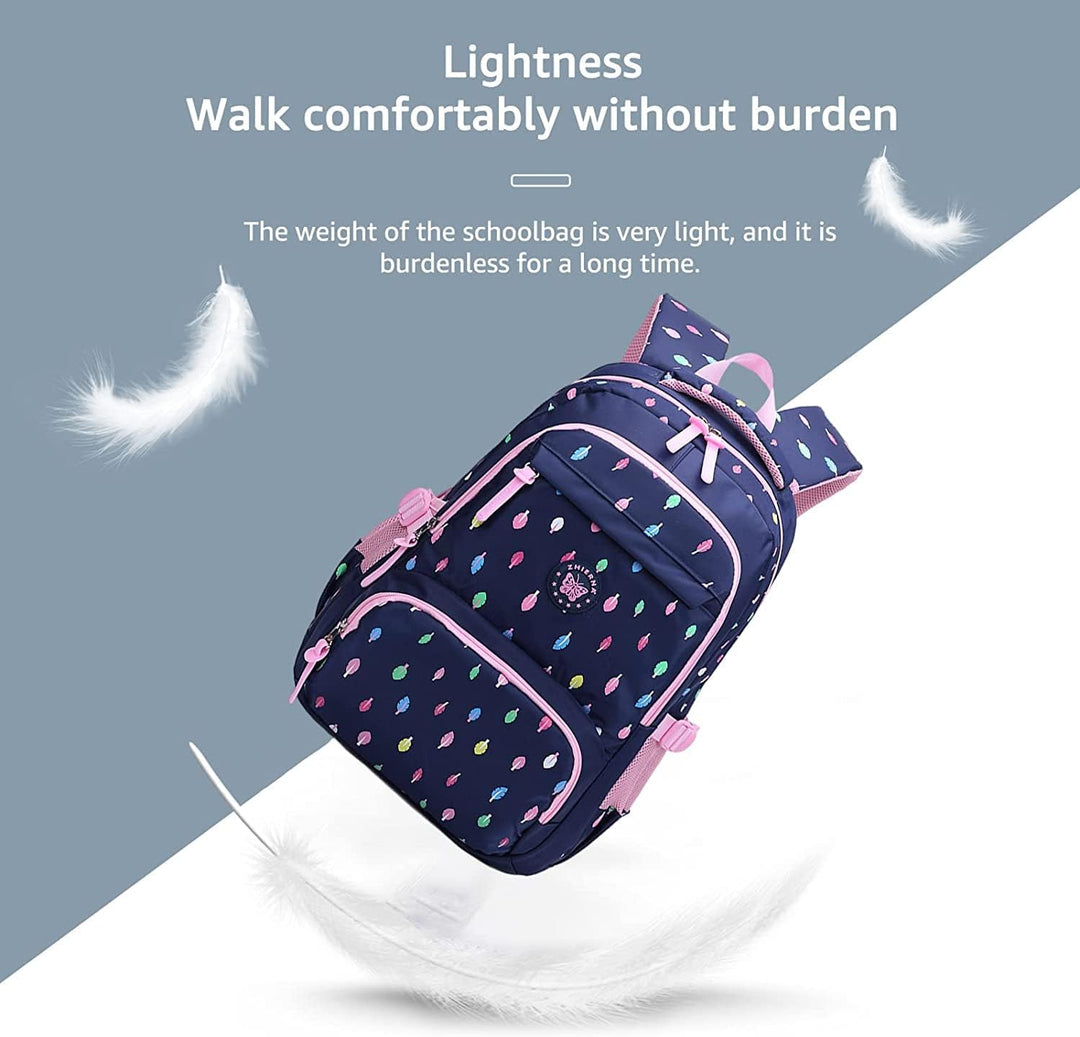 Schulrucksack Rucksack Mädchen, Schultaschen 3 Teile Set Schulranzen mit Lunch-Taschen Federmäppchen