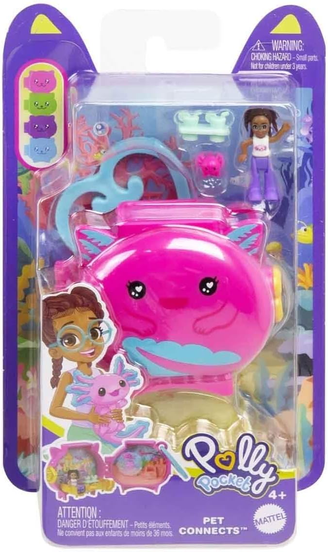 Polly Pocket Kuscheltiere Kompaktes Spielset GYV99 - Axolotl Hxx22