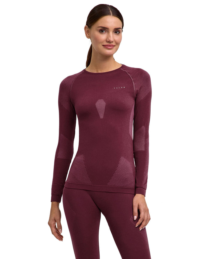 Falke Damen Warm Round Neck Funktionsshirt Langarm schnelltrocknendes atmungsaktives nachhaltiges Fu