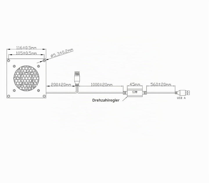 euroharry 80mm Digitalanzeige temperaturgesteuertes leises Lüftersystem, 5V-Lüfter mit modernem gebü