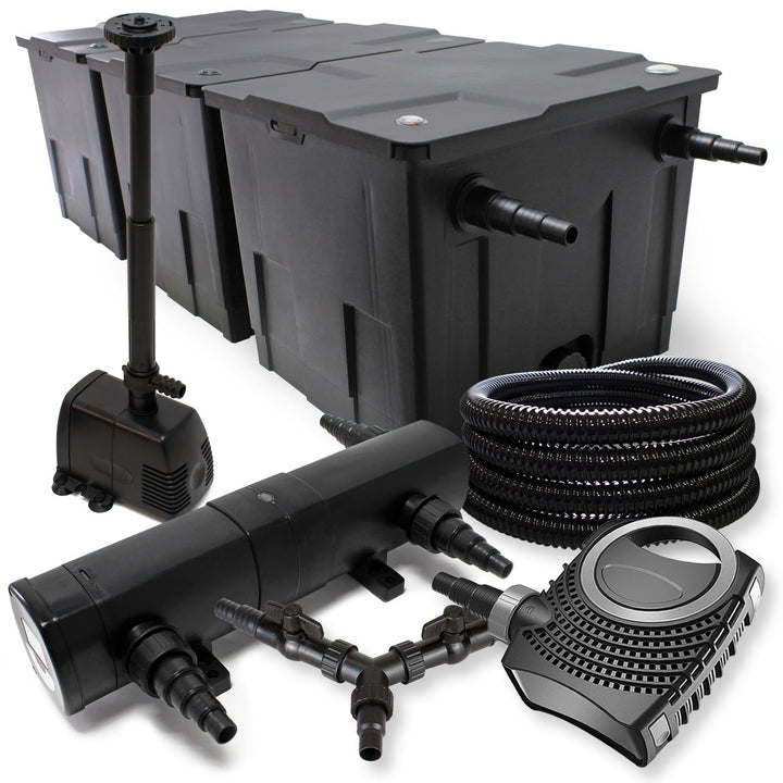 SunSun Komplettset: CBF-350C Teichfilter bis 90000 L Teichfilteranlage, CTF-8000 Teichpumpe 8000l/h