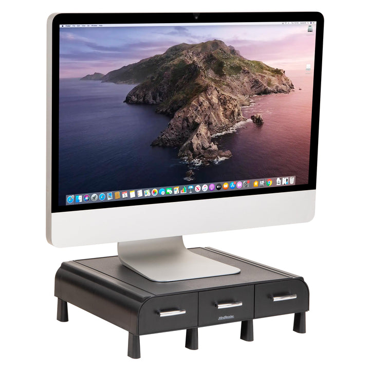 Mind Reader PC, Laptop, IMAC Monitorständer und Schreibtisch-Organizer, 32,7 x 34,2 x 6,9 cm, Schwar