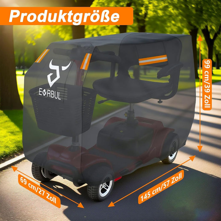 EVRBUL Elektromobil Abdeckhaube 420D wasserdichte Elektromobil Abdeckung, UV, Staubdicht mit Reflexs