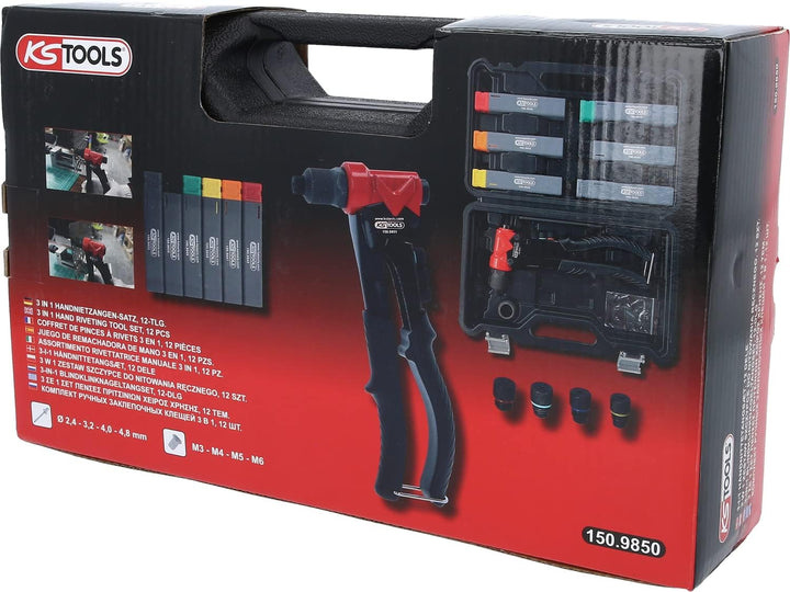 KS Tools 150.9850 3 in 1 Handnietzangen-Satz, 12-tlg.