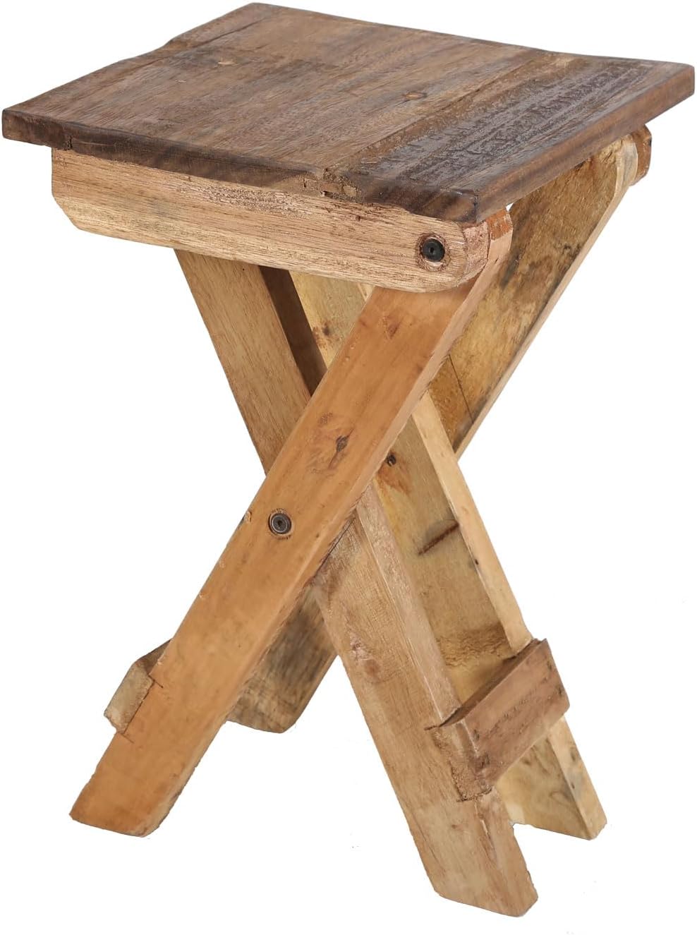 Casa Moro Teak Holz Beistelltisch Leoni Klapphocker Klapptisch Gartenhocker massiv Holzhocker Blumen
