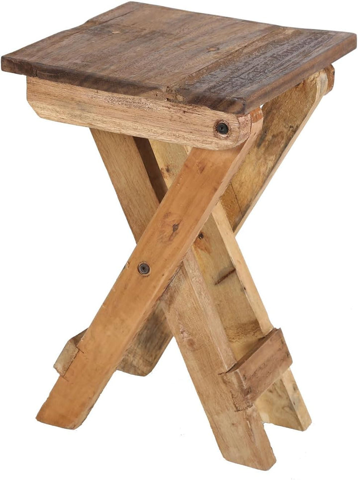 Casa Moro Teak Holz Beistelltisch Leoni Klapphocker Klapptisch Gartenhocker massiv Holzhocker Blumen