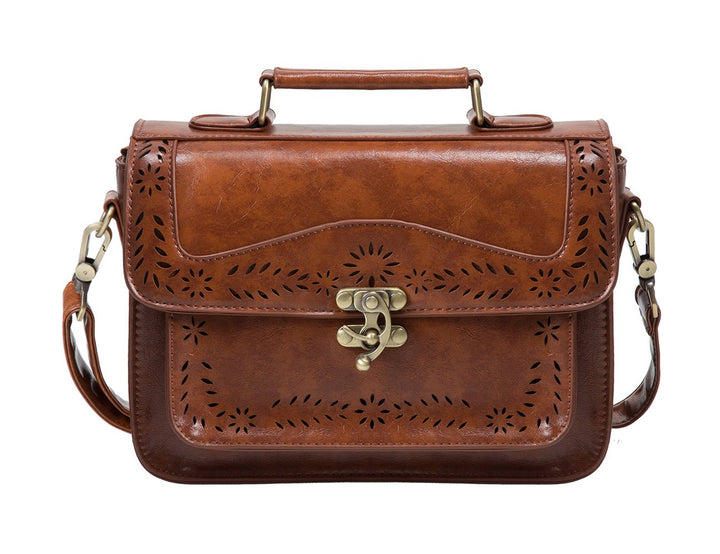 ECOSUSI Damen Umhängetasche Vintage Leder Schultertasche Kleine Crossbody Bag Damen Handtasche Klein