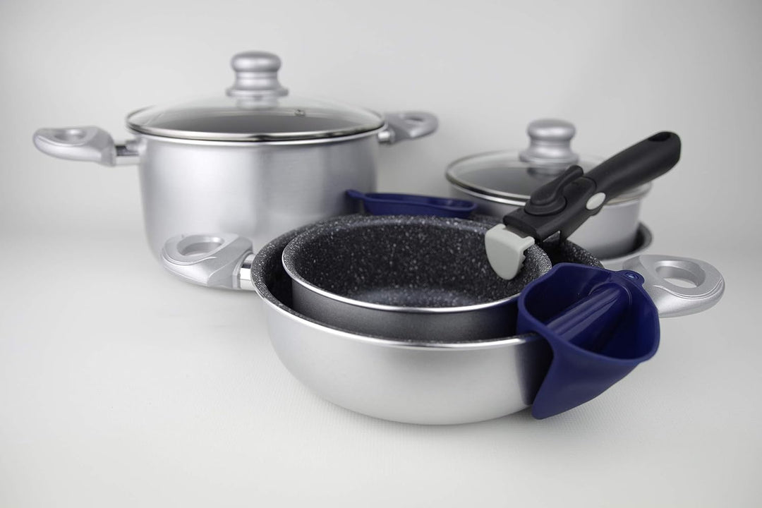 Gimex - Topfset - Induktion - 8-Teilig- Silber