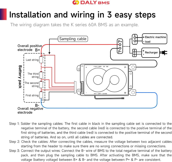 DALY Smart 4S BMS 12V mit WiFi Modul und CAN 485 Kommunikationsschutzplatine für LifePO4 Lithium Akk