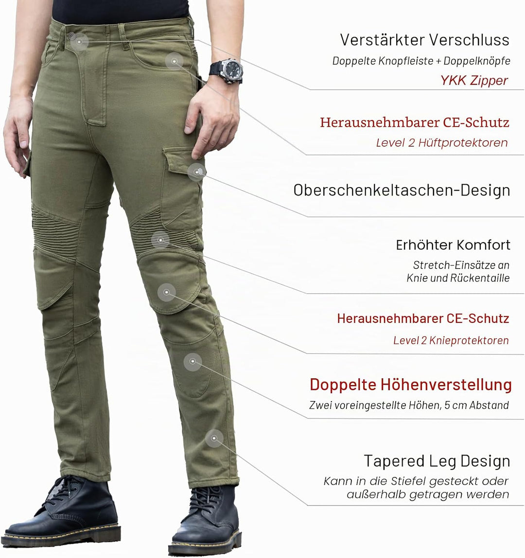 CTBQiTom Morradhose Herren Motorrad Hosen Motorrad Jeans Motorradhose Jeans Gepanzert mit CE Rüstung