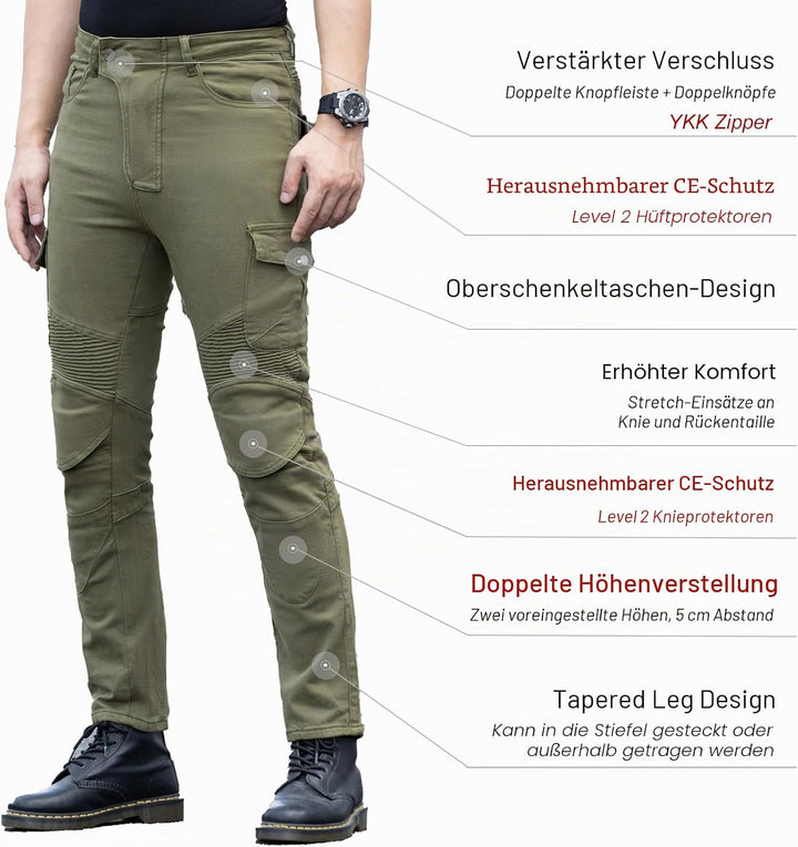 CTBQiTom Morradhose Herren Motorrad Hosen Motorrad Jeans Motorradhose Jeans Gepanzert mit CE Rüstung