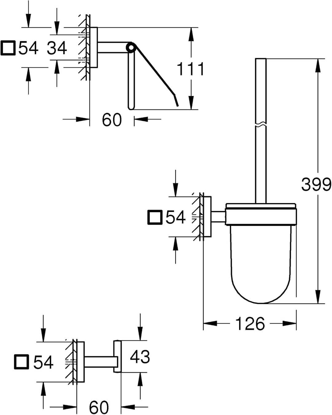 GROHE 41123DC0 Start Cube Accessory Accessoire, Stahl ohne Kleber Supersteel, ohne Kleber Supersteel