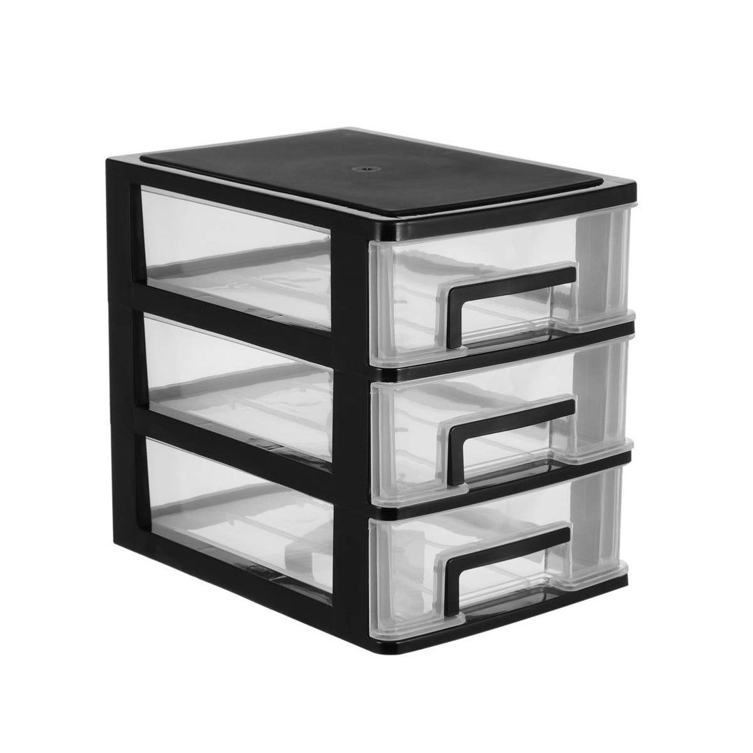 EXCEART Schublade Typ Closet DREI- Schicht Kunststoff Schrank Multifunktions Transparent Lagerung Ra