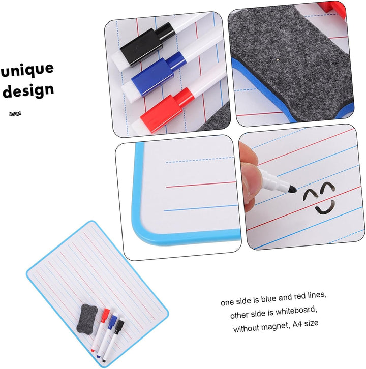 Supvox Doppelseitige Linierte Whiteboard-tafel aus Kunststoff für Kinder, Tragbar und Wiederverwendb