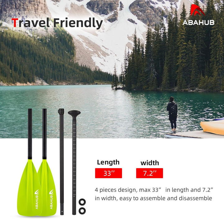 Abahub 4 teilig Carbon SUP Kajak Paddel, 2 in 1 verstellbare Stand up Paddleboard Paddel, leichte Ca