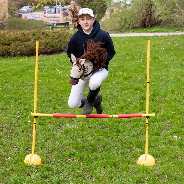 SKIPPI Hobby Horse Biskuit, Grosses Steckenpferd A3, Halfter und Zügeln im Set, Hobby Horsing Pferd