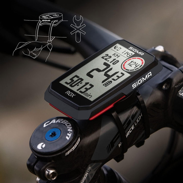 SIGMA SPORT ROX 4.0 Black | Fahrradcomputer kabellos GPS & Navigation inkl. GPS Halterung | Outdoor