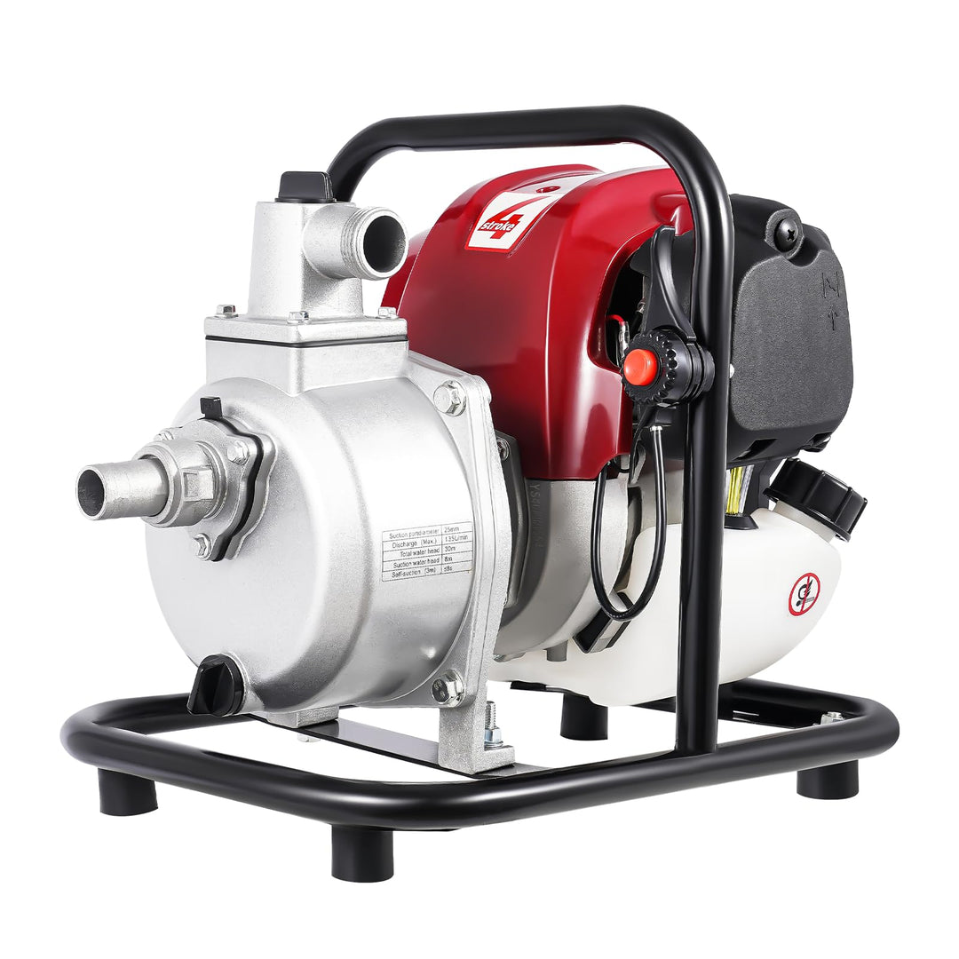 Benzin Wasserpumpe Luftgekühlter Einzylinder 4 Takt Benzinmotor 1” Anschluss Gartenpumpe Frischwasse