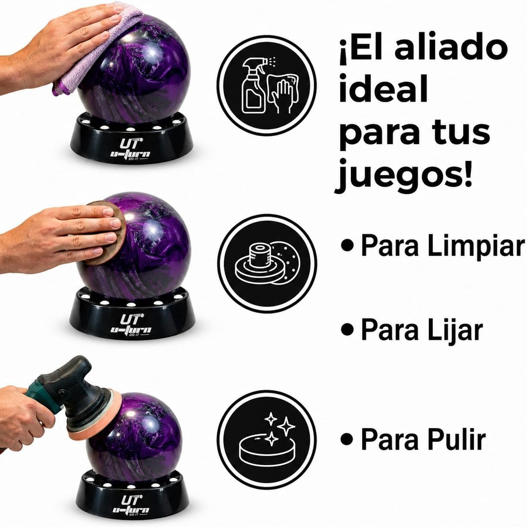 Generisch Base GIRATORIA Bolos, Accesorios de Bowling, Bolas, Mantenimiento, Limpieza, Pulido, Lijad