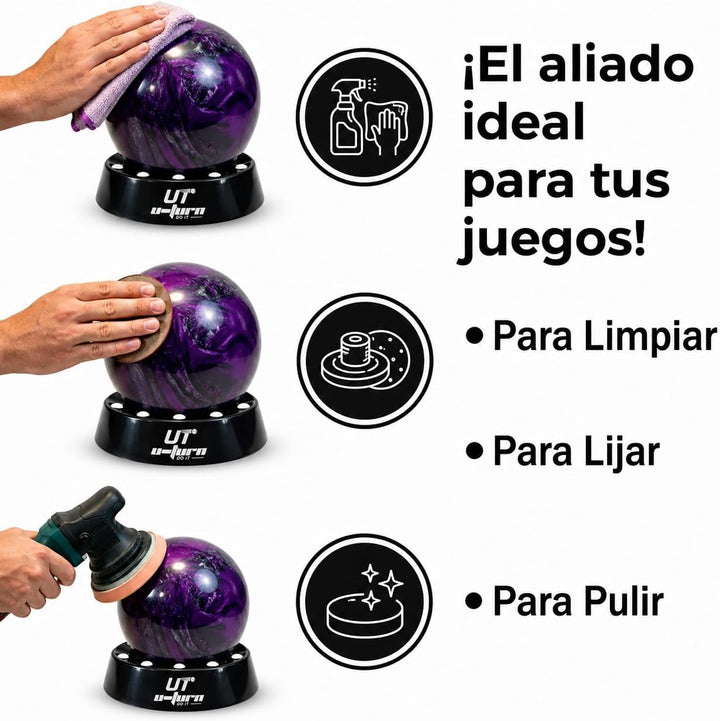 Generisch Base GIRATORIA Bolos, Accesorios de Bowling, Bolas, Mantenimiento, Limpieza, Pulido, Lijad