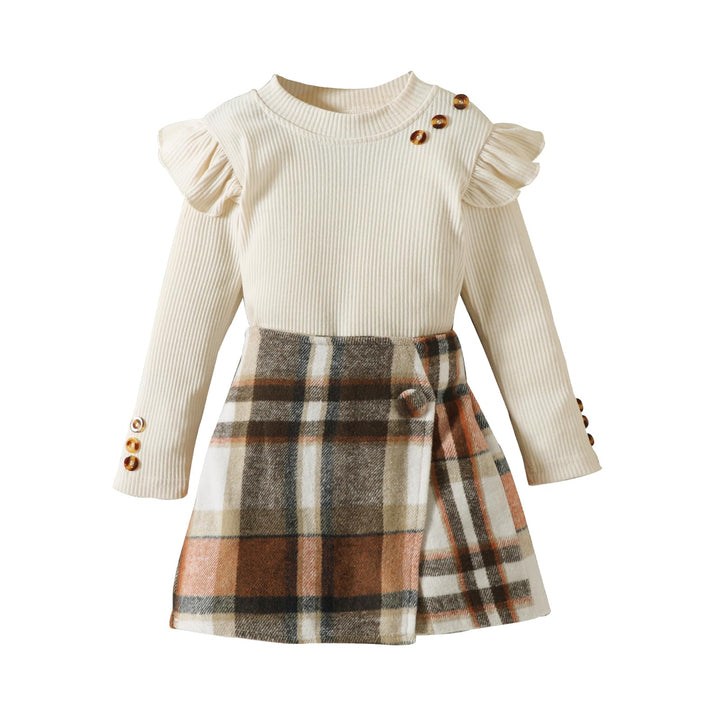 Miipat Kleinkind Mädchen Kleidung Set Mädchen Outfits Set Lange Ärmel Pullover Tops mit Mini Rock Se