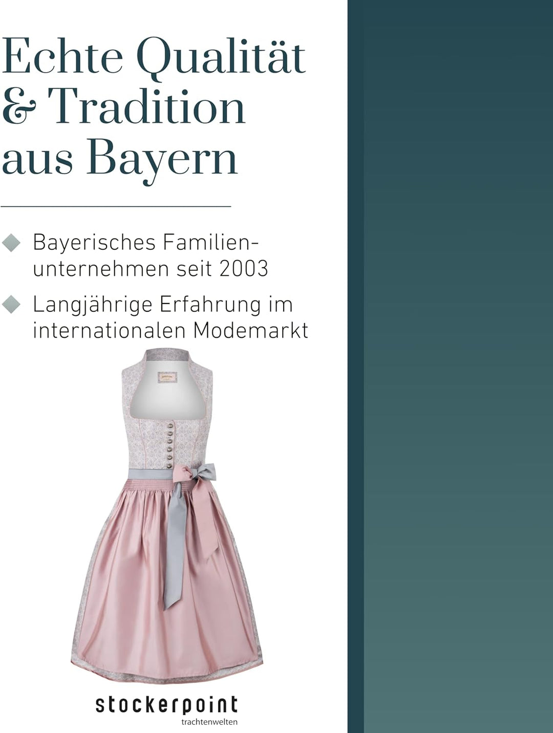 Stockerpoint Damen Dirndl Monroe Kleid für besondere Anlässe 42 Altrosa, 42 Altrosa