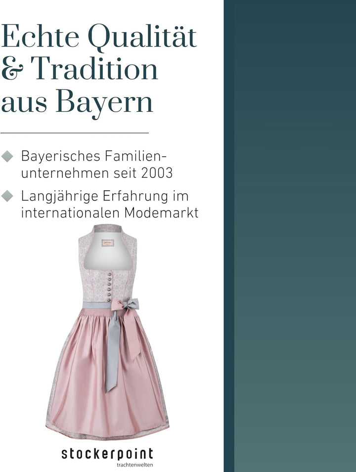 Stockerpoint Damen Dirndl Monroe Kleid für besondere Anlässe 42 Altrosa, 42 Altrosa