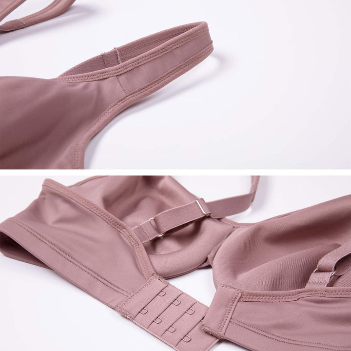 DELIMIRA Damen Minimizer BH mit Bügel Grosse Brüste Starker Halt Seamless Tshirt BHS Soft 75B Mochac
