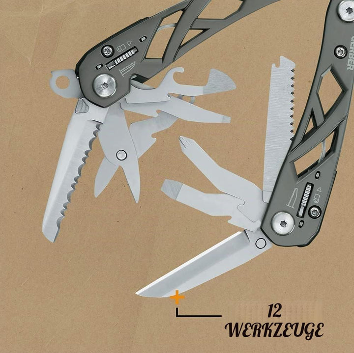 Gerber Multifunktionswerkzeug mit Nylon-Scheide und 12 Funktionen, Suspension Multi-Tool, 1003720 12