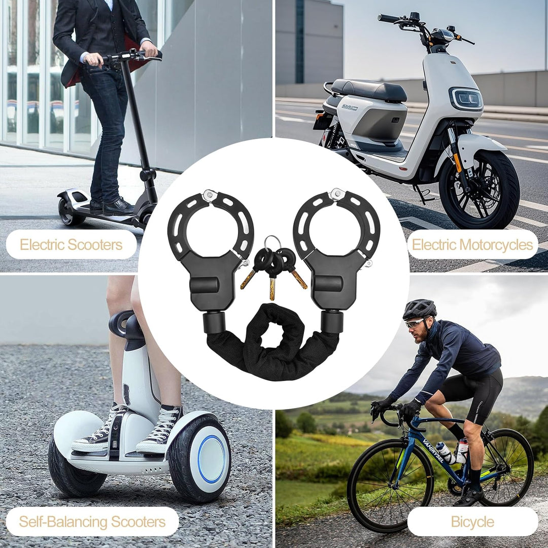 Amdoticknpf E Scooter Schloss 8mm, Handschellenschloss mit Schlüssel, Schloss für E Scooter, Fahrrad