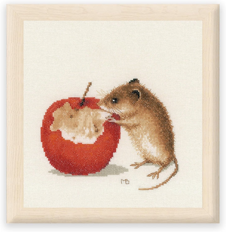 Lanarte PN-0175633 MB Maus Zählmuster Kreuzstichset, Baumwolle, mehrfarbig, ca. 20 x 16 cm / 8" x 6,