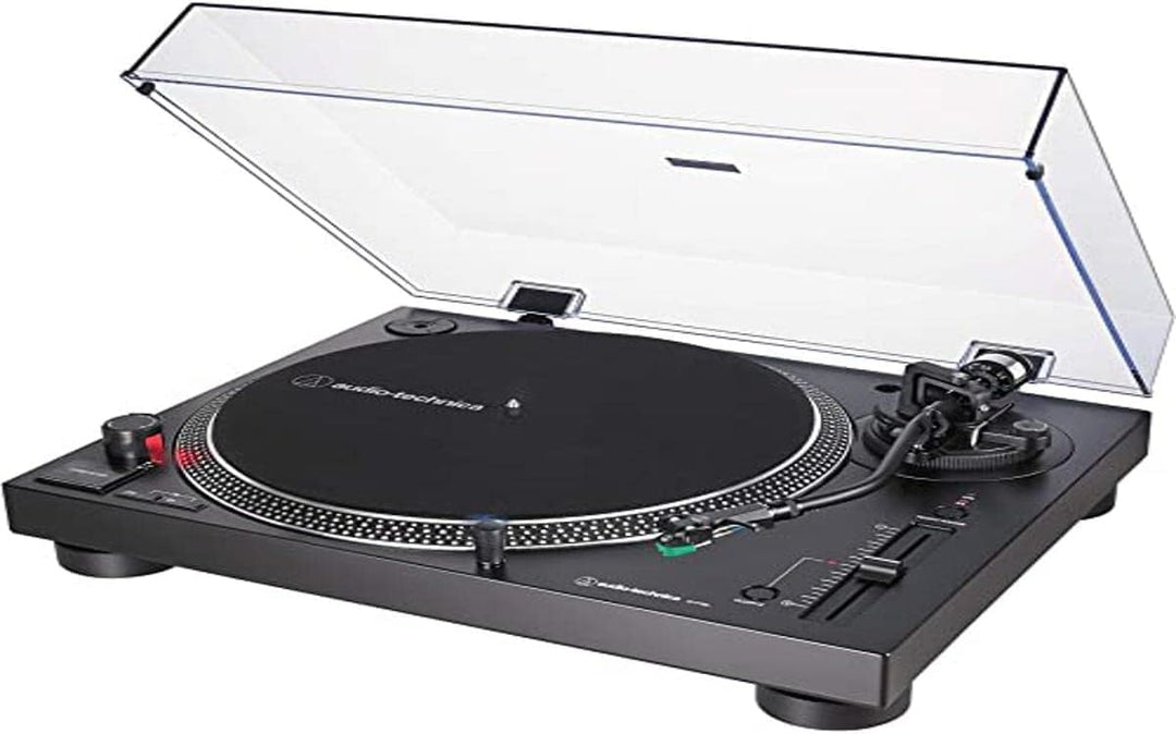 Audio-Technica LP120XUSBBK Direktangetriebener Plattenspieler (Analog und USB) schwarz Black Analogu