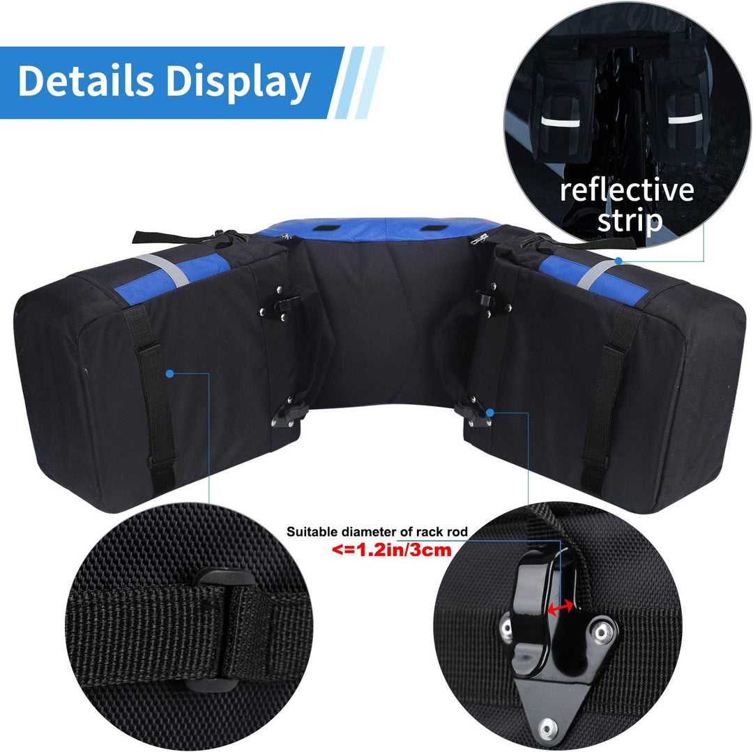 PELLOR Fahrrad Gepäcktaschen, 3 in 1 Multifunction 70L Gepäckträger Tasche Reissfest Gross Fahrradta
