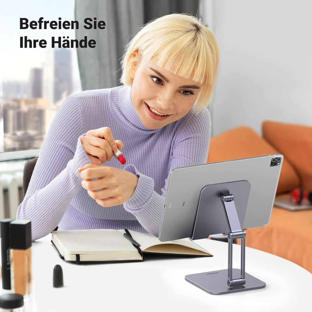UGREEN Aluminium Tablet Halterung Verstellbarer Tablet Ständer Höhenverstellbar iPad Ständer kompati
