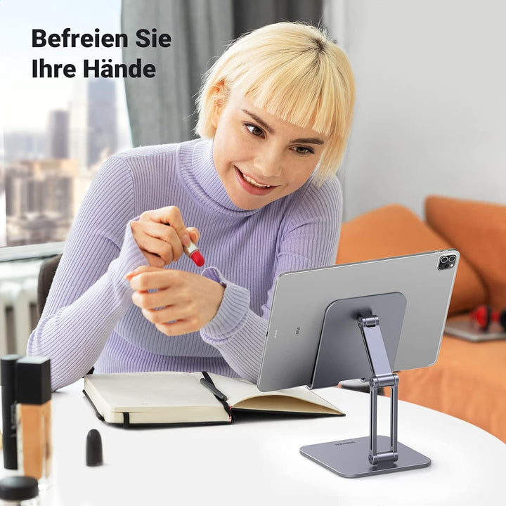 UGREEN Aluminium Tablet Halterung Verstellbarer Tablet Ständer Höhenverstellbar iPad Ständer kompati
