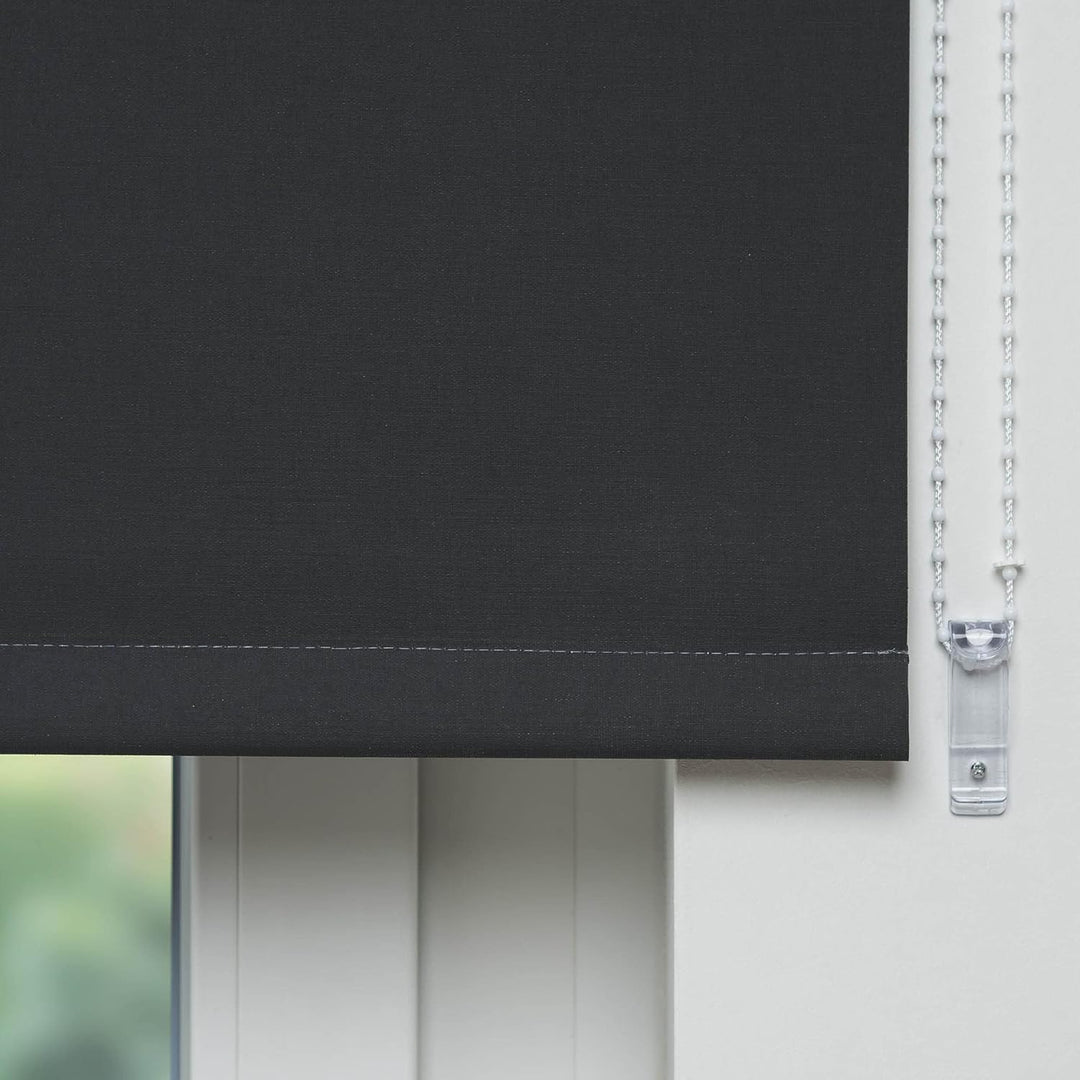 Liedeco® Rollo, Fenster Rollo, Kettenzug-Rollo / 62 x 180 cm (Breite x Höhe), dunkelgrau/lichtdurchl