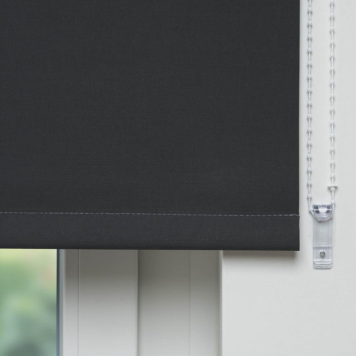 Liedeco® Rollo, Fenster Rollo, Kettenzug-Rollo / 62 x 180 cm (Breite x Höhe), dunkelgrau/lichtdurchl