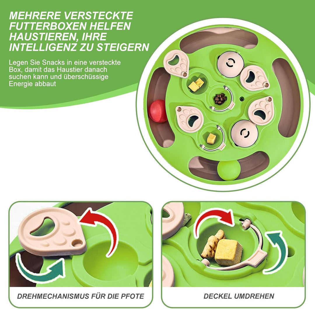 Interaktives Katzenspielzeug für Den Innenbereich, 3-in-1 Katzen Spielzeug mit Federn Spielzeug Bäll