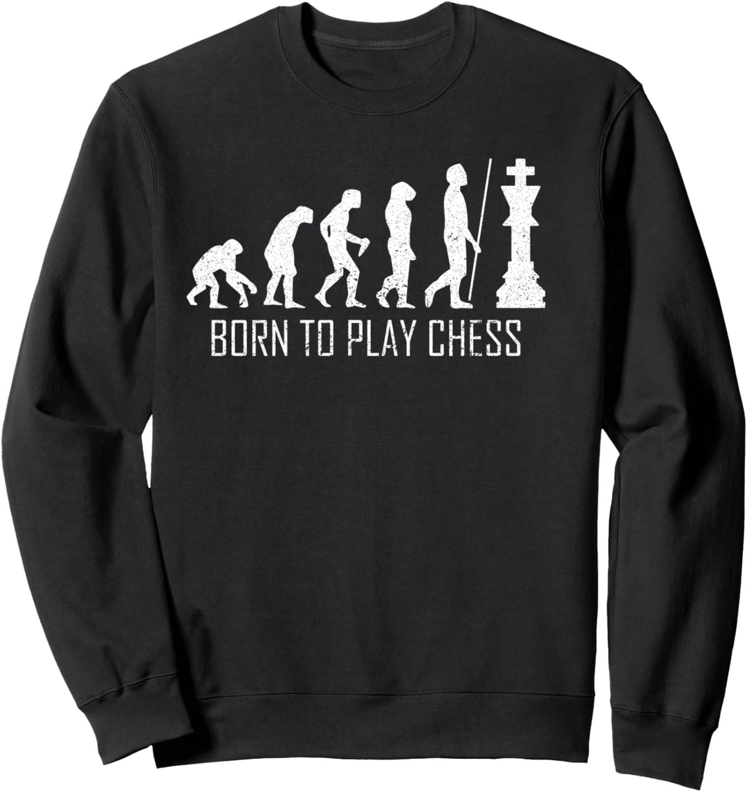 Lustiger Retro Schach Geschenk Evolution Schachspieler Sweatshirt