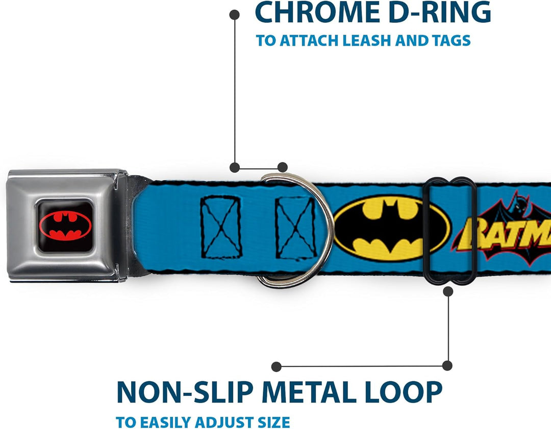 Buckle-Down BMC Batman schwarz/gelb Hund Halsband L - Fits 15-26" - 1.0" Wide, L - Fits 15-26" - 1.0