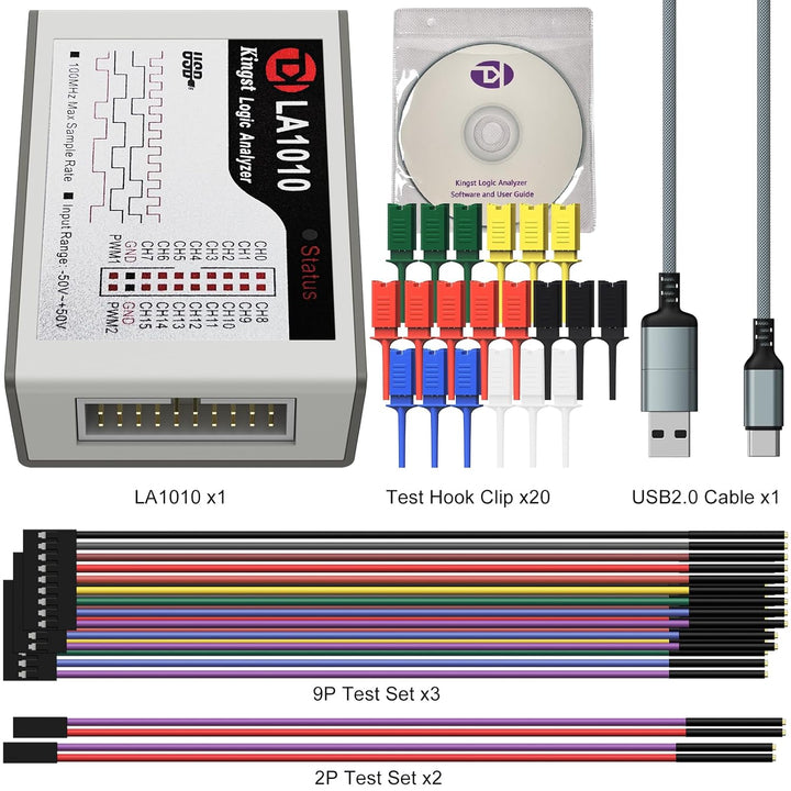 InnoMaker LA1010 USB Logic Analyzer 16 Input Channels 100MHz with The PC Software Handheld Instrumen