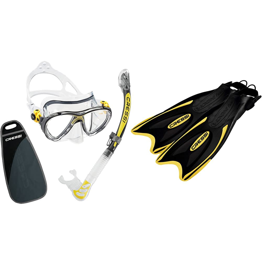 Cressi Professionelles Kombinationsset aus Maske und Schnorchel oder Kit aus Maske, Schnorchel und F