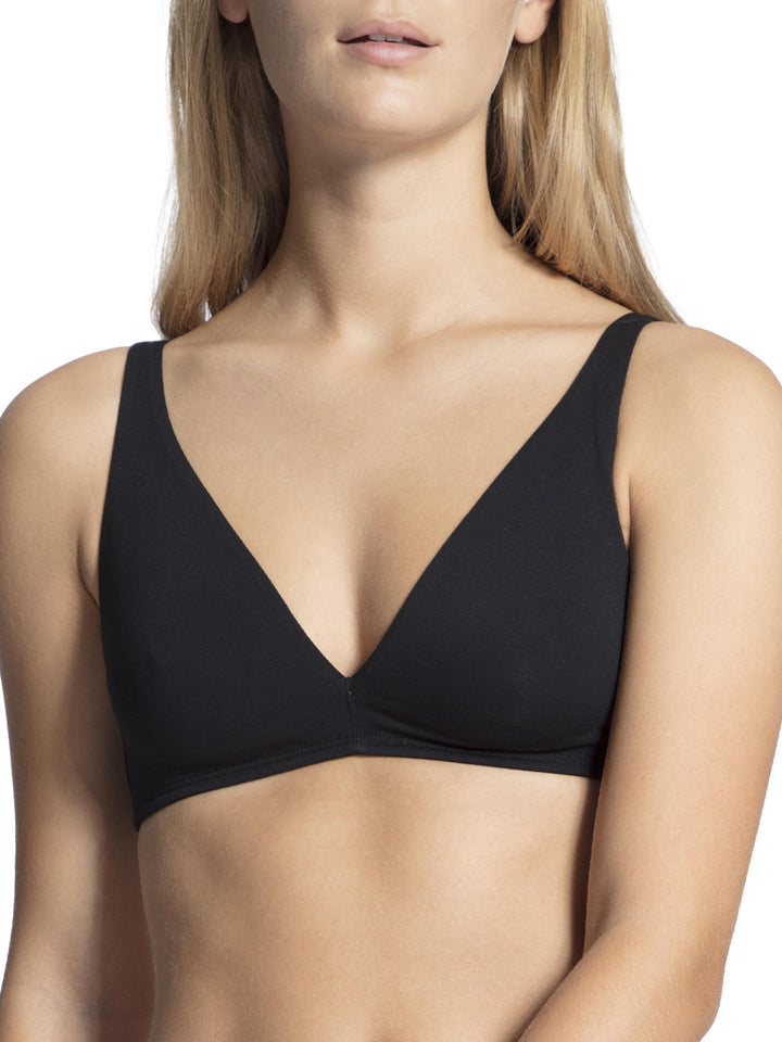 CALIDA Damen Natural Comfort Bügelloser BH 70A Schwarz, 70A Schwarz