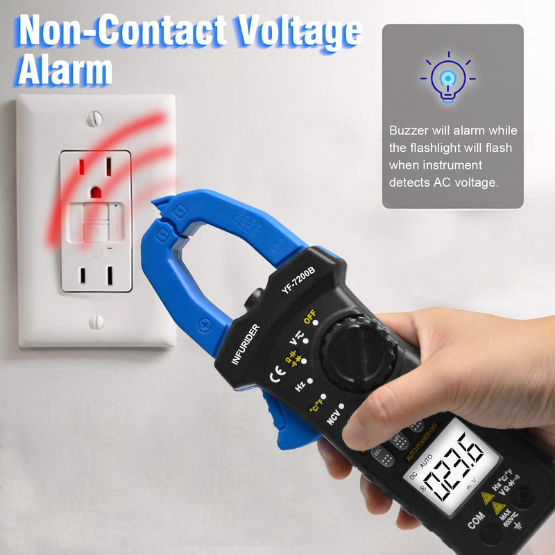 Clamp Meter Zangenmultimeter, INFURIDER YF-7200B TRMS Auto-Ranging Strommesszange Zangenmessgerät fü